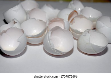 empty eggshell after breaking eggs