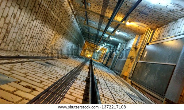 Empty elevator\
shaft