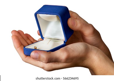 Empty Engagement Blue Ring Box 