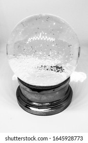 Empty Festive Snowglobe White Background