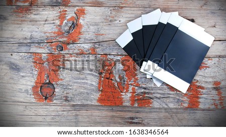 Empty Film on Wooden Background, Empty Space...,
