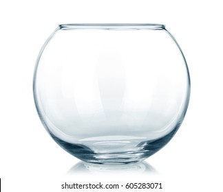 Empty Fish Bowl Isolated On White Background