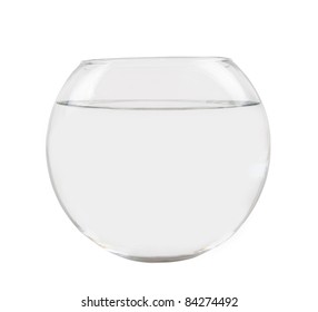 Empty Fish  Bowl  , Isolated On White