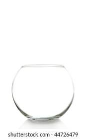 empty fish bowl on a white background with space for messages