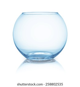 empty fishbowl on white background