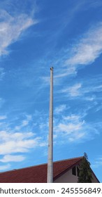 Empty flagpole without any flag 