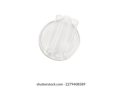 Empty flask with empty flasks isolated. View from above.