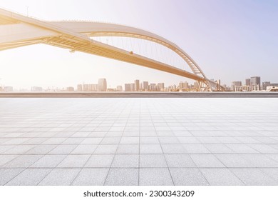 empty floor and high bridge，Shanghai，China