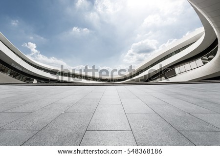 Empty floor and modern architectural passageway