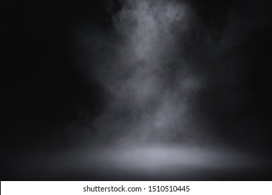 empty floor with smoke on dark background - Shutterstock ID 1510510445