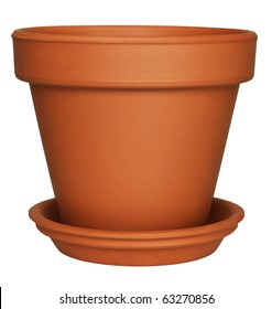 Empty Flower Pot Isolated On White