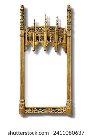Empty frame becomes a throne for your cherished photos or art, its intricate pattern and golden accents creating a captivating display