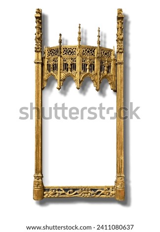 Empty frame becomes a throne for your cherished photos or art, its intricate pattern and golden accents creating a captivating display