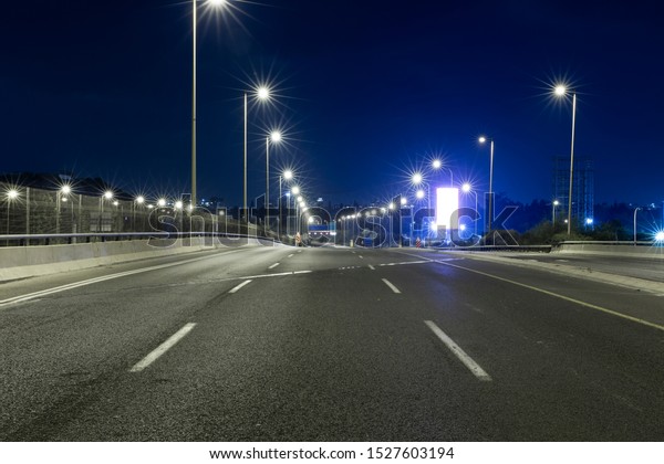 Empty Freeway At Night,\
Empty Dark Road