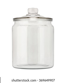Empty Glass Apothecary Jar. The image is a cut out, isolated on a white background, with a clipping path.