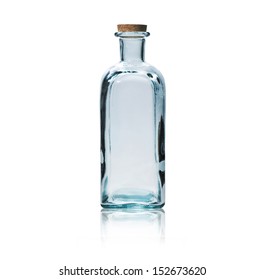 Empty glass bottle with cork stopper isolated on white. - Powered by Shutterstock