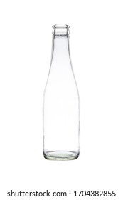 Empty Glass Bottle Isolated On White With Clipping Path 