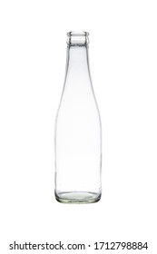 Empty Glass Bottle Isolated On White With Clipping Path 