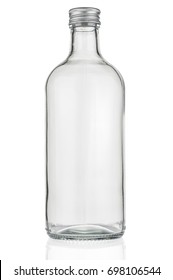 Empty Glass Bottle On White Background