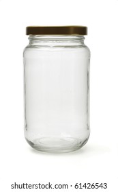 Empty glass bottle standing on white background - Shutterstock ID 61426543