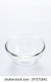 Empty Glass Bowl On White Background.