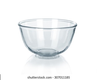 Empty Glass Bowl On White Background