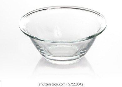 Empty Glass Bowl On White Background