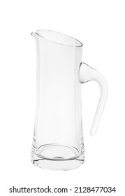 Empty glass carafe for water stand on white background