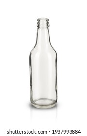 Empty Glass Drink Bottle On White Background