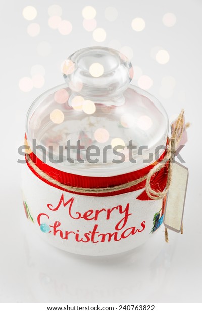 Empty Glass Jar Cookies Christmas Decoration Stock Photo Edit Now