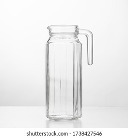 Empty Glass Jug, White Background