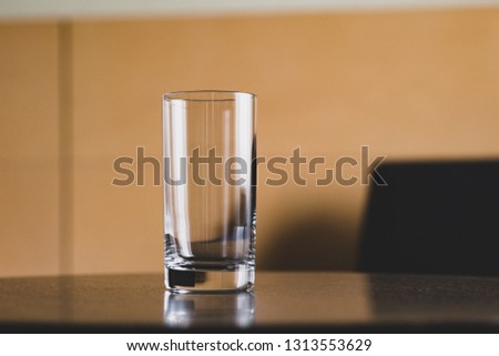 Empty glass on the table