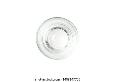 Empty Glass Top View On White Background.