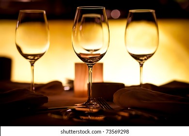 Empty Glasses In Restaurant