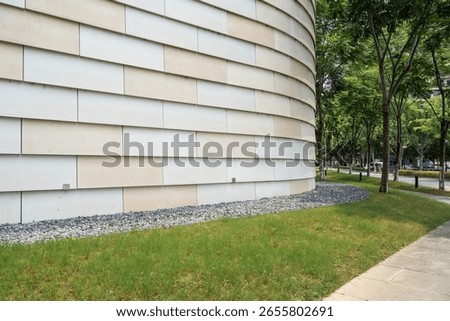 empty gound with  modern building