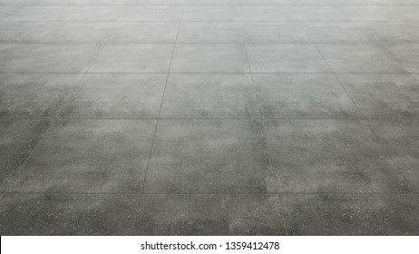 Empty Gray Porcelain Stoneware Floor