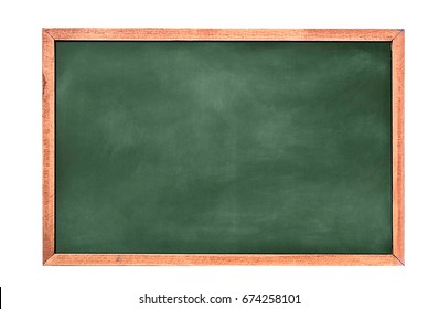 Empty green chalkboard texture hang on the white wall. double frame from greenboard and white background. image for background, wallpaper and copy space. bill board wood frame for add text. - Shutterstock ID 674258101