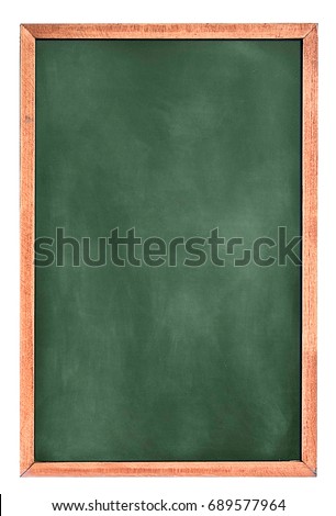 Empty green chalkboard texture hang on the white wall. double frame from greenboard and white background. image for background, wallpaper and copy space.bill board wood frame for add text