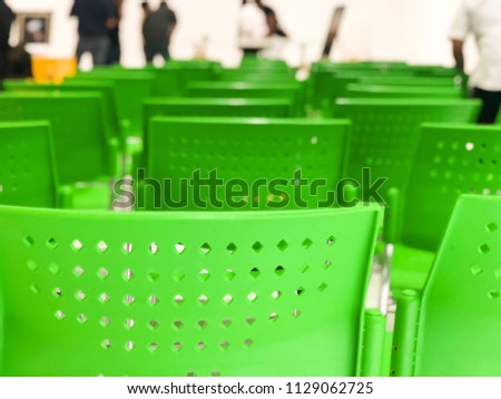 Empty Green Color Chairs Arranged Row Stock Photo Edit Now