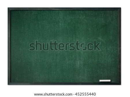 Empty greenboard with white chalk board in classroom