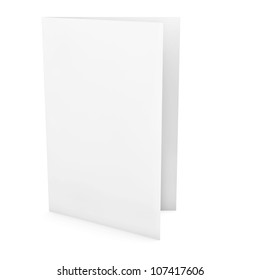 Empty greeting card isolated on white background