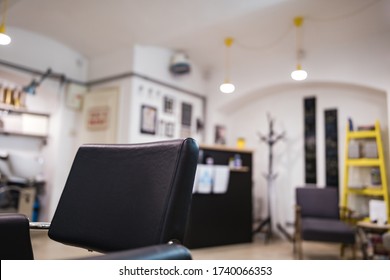 Empty Hair Salon Interior With Misc. Equipment.