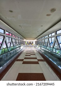 The Empty Hallway At The Arrival Section Of The Quiet Airport