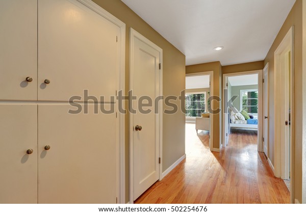Empty Hallway Interior Hardwood Floor Open Stock Photo Edit Now
