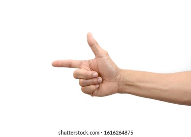 One Hand Showing Pistol Metaphor Stock Photo (Edit Now) 1664286703