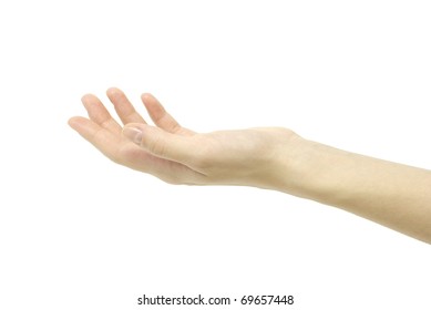 Empty hand isolated on white background