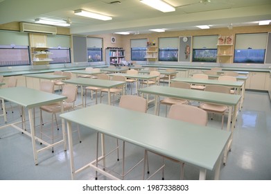 An Empty High School Science Lab Classroom.