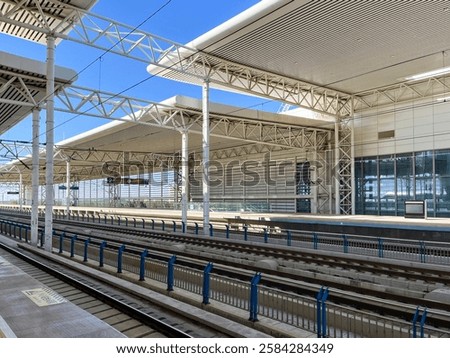Empty high speed train station platform