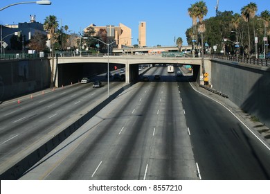 Empty Highway with Bridge