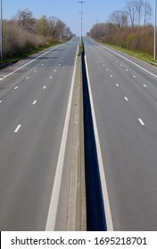 Empty Highway To The Coast During Covid-19 Corona Crisis Due To Lockdown